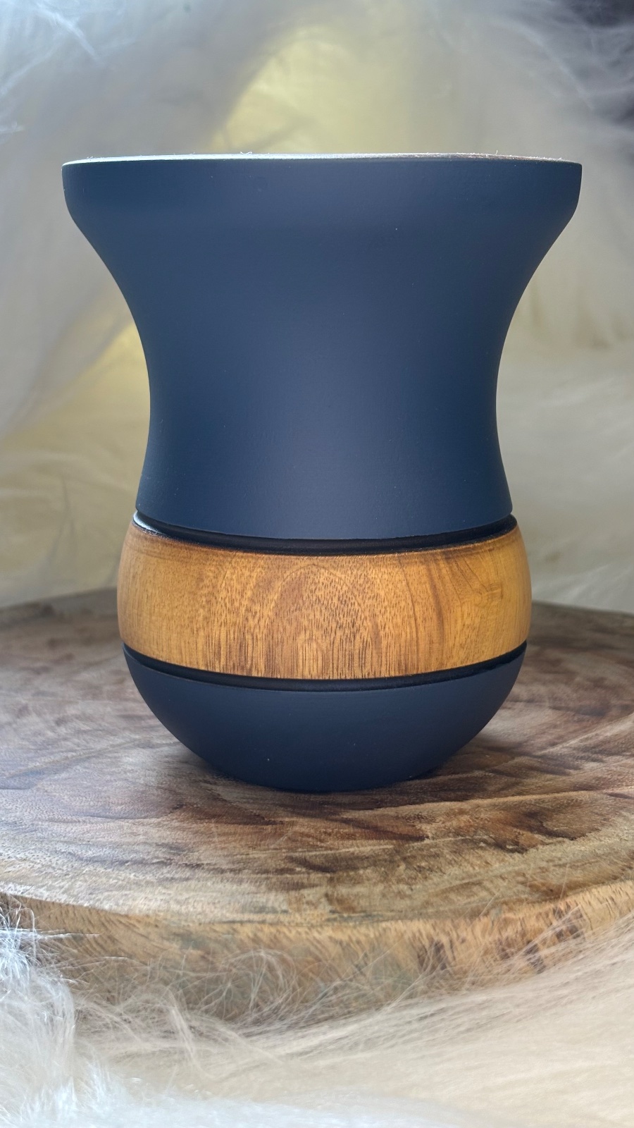 Cuia de Madeira Bago Faixa Fosca, Modelo 03