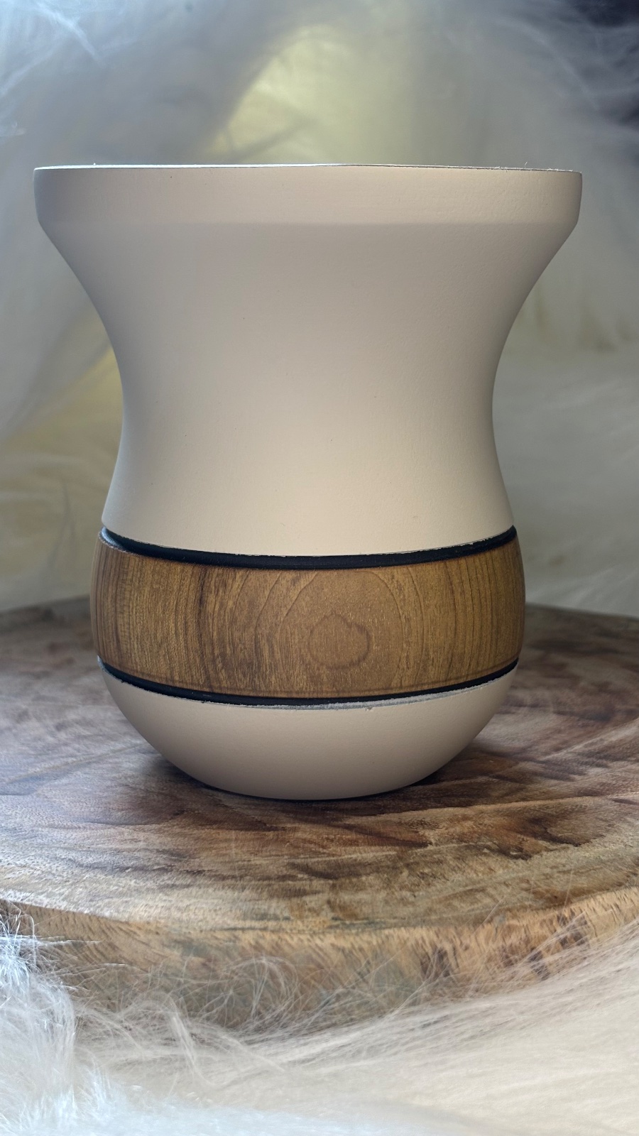 Cuia de Madeira Bago Faixa Fosca, Modelo 01