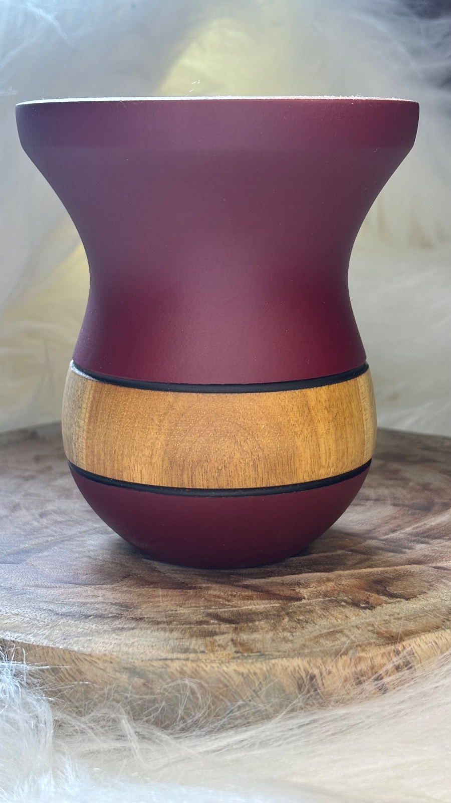 Cuia de Madeira Bago Faixa Fosca, Modelo 02